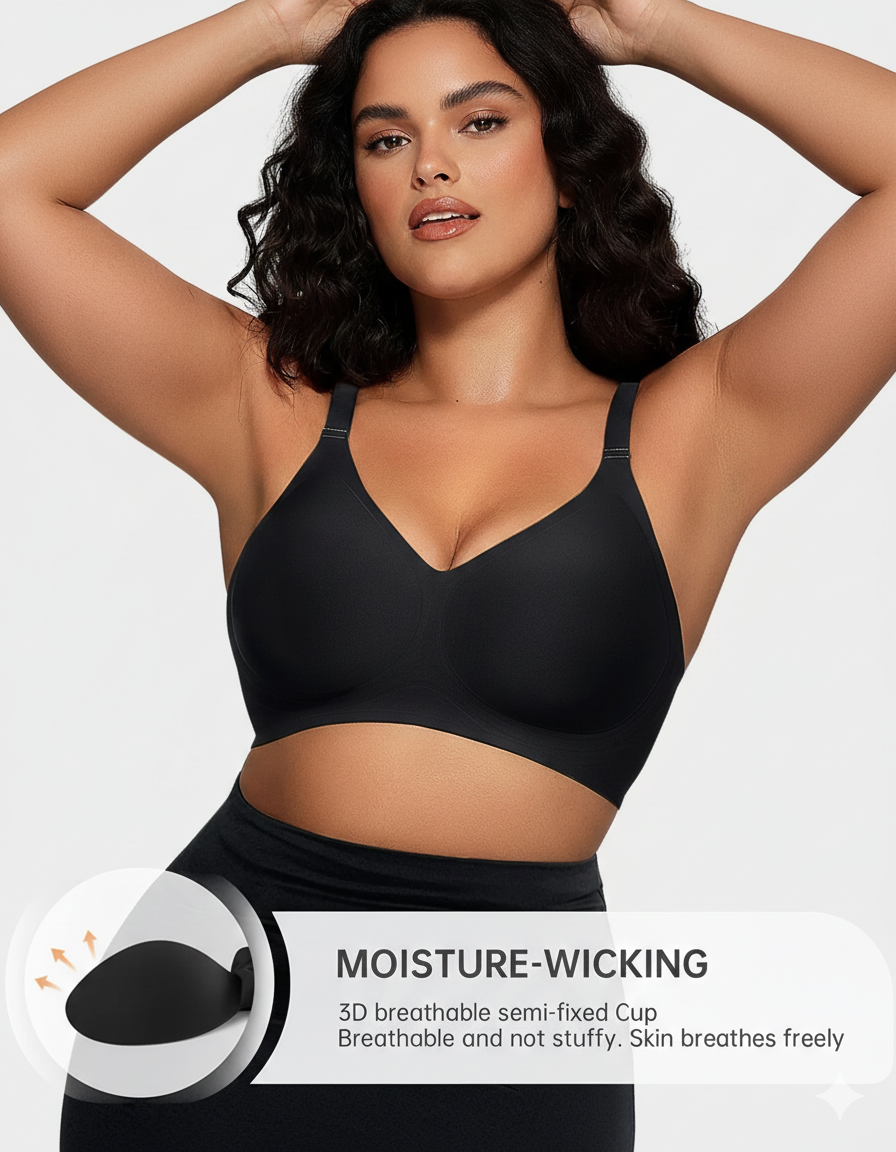 LUVORA Wireless Jelly Support Lift Bra for Women Full Coverage Seamless Comfort Bra Plus Size