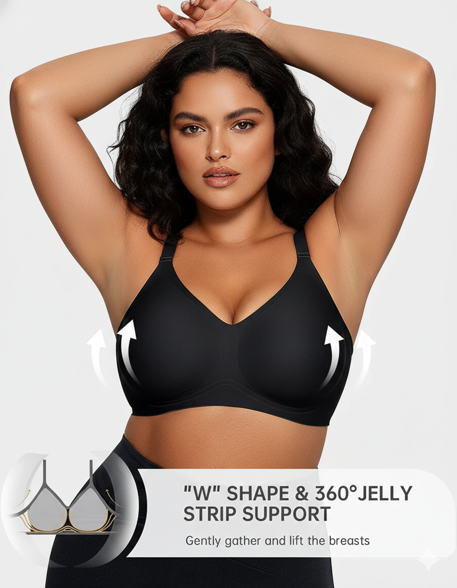 LUVORA Wireless Jelly Support Lift Bra for Women Full Coverage Seamless Comfort Bra Plus Size