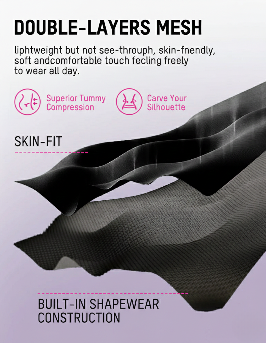 Wireless Plus Size Full Body Shaper Bodysuit with Bra - Tummy Control & Butt Lifter