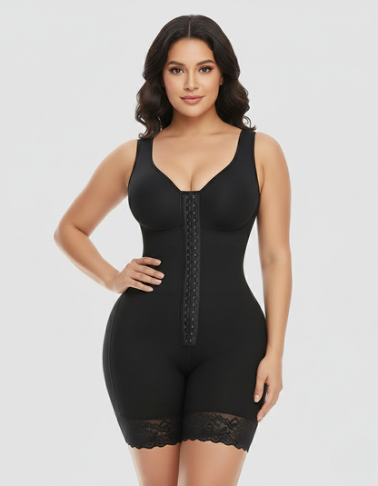 Wireless Plus Size Full Body Shaper Bodysuit with Bra - Tummy Control & Butt Lifter