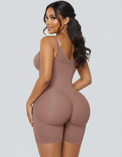 Wireless Plus Size Full Body Shaper Bodysuit with Bra - Tummy Control & Butt Lifter